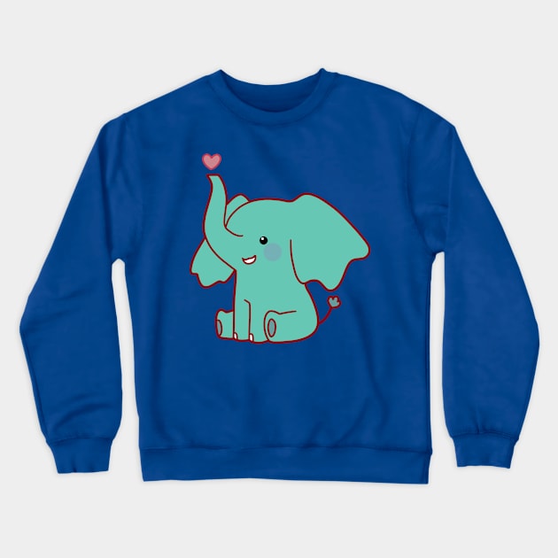 Heart Elephant Crewneck Sweatshirt by saradaboru